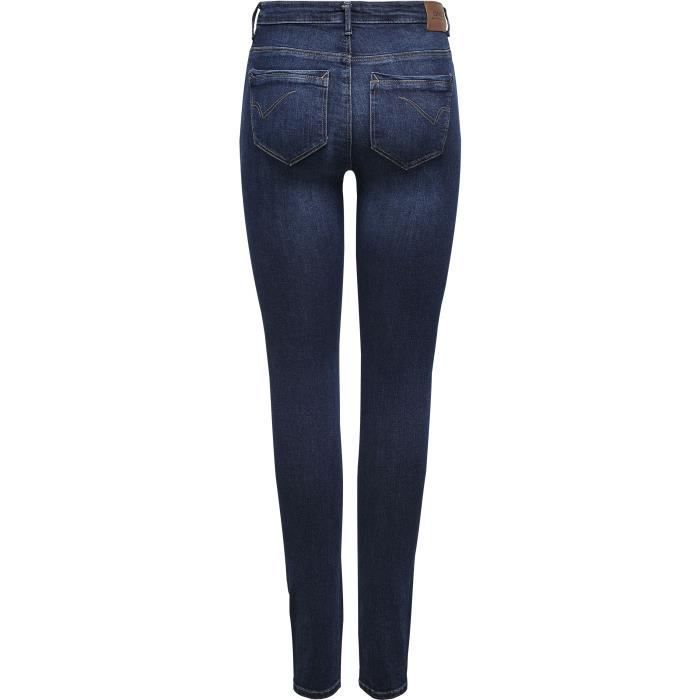 Pantalones vaqueros pitillo de talle alto para mujer de la marca ONLY, color azul marino - 98% algodón, 2% elastano