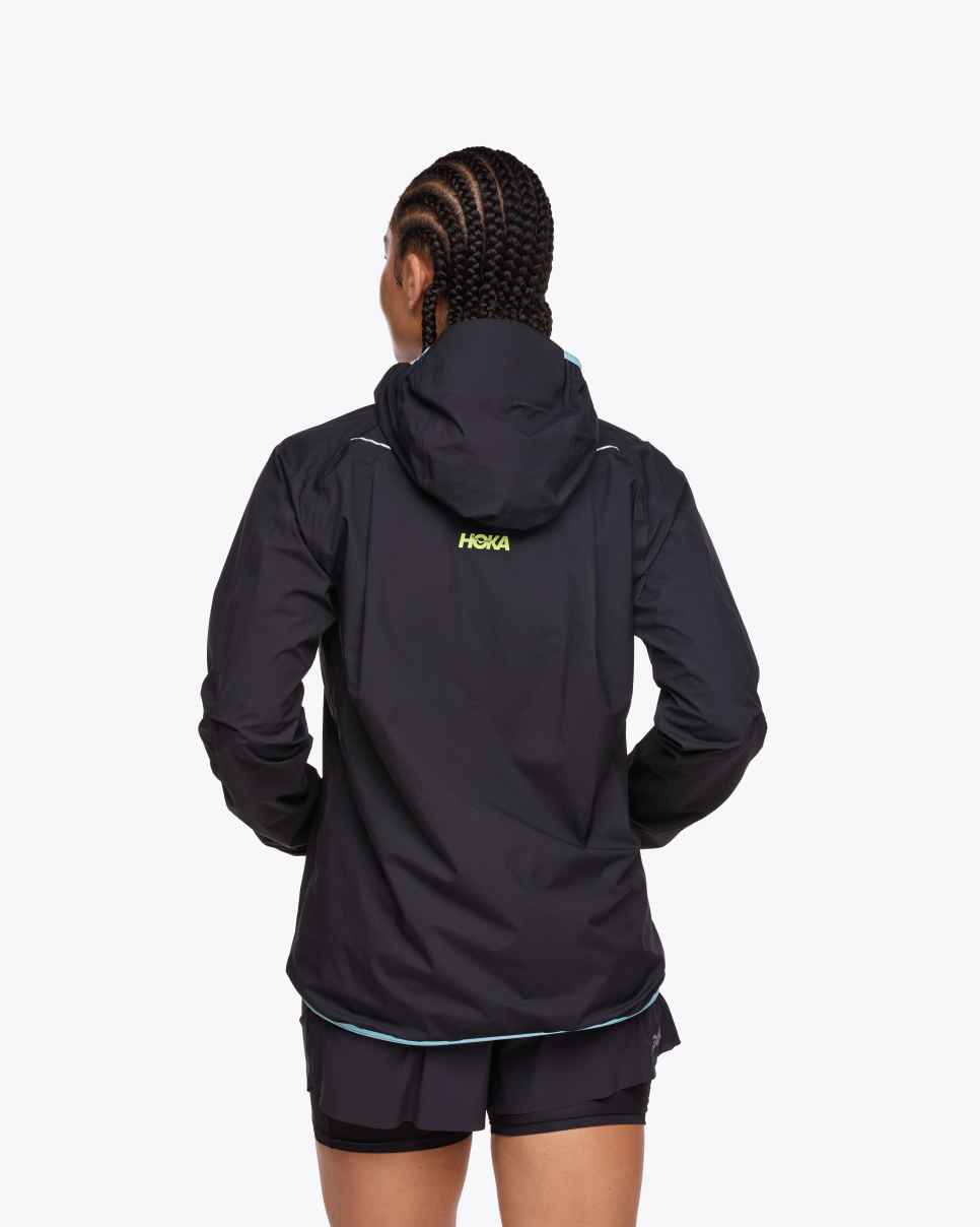 HOKA Chaqueta impermeable Tecsky negra