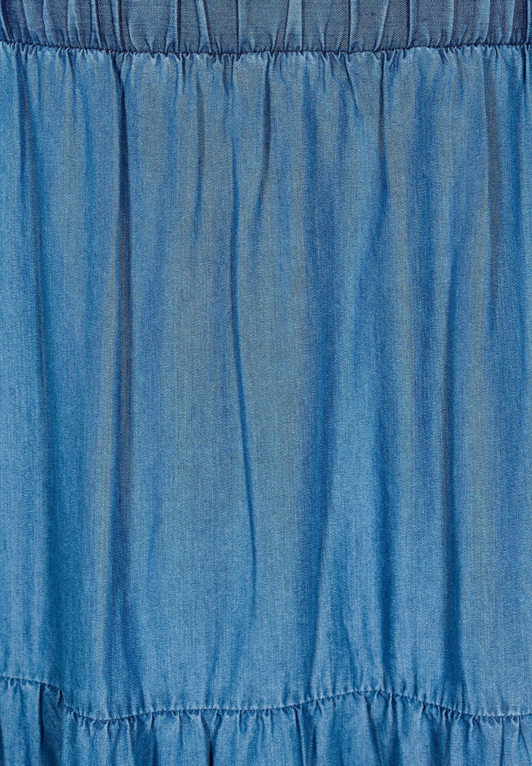 Zizzi MIT RÜSCHEN - Maxirok - blauw denim