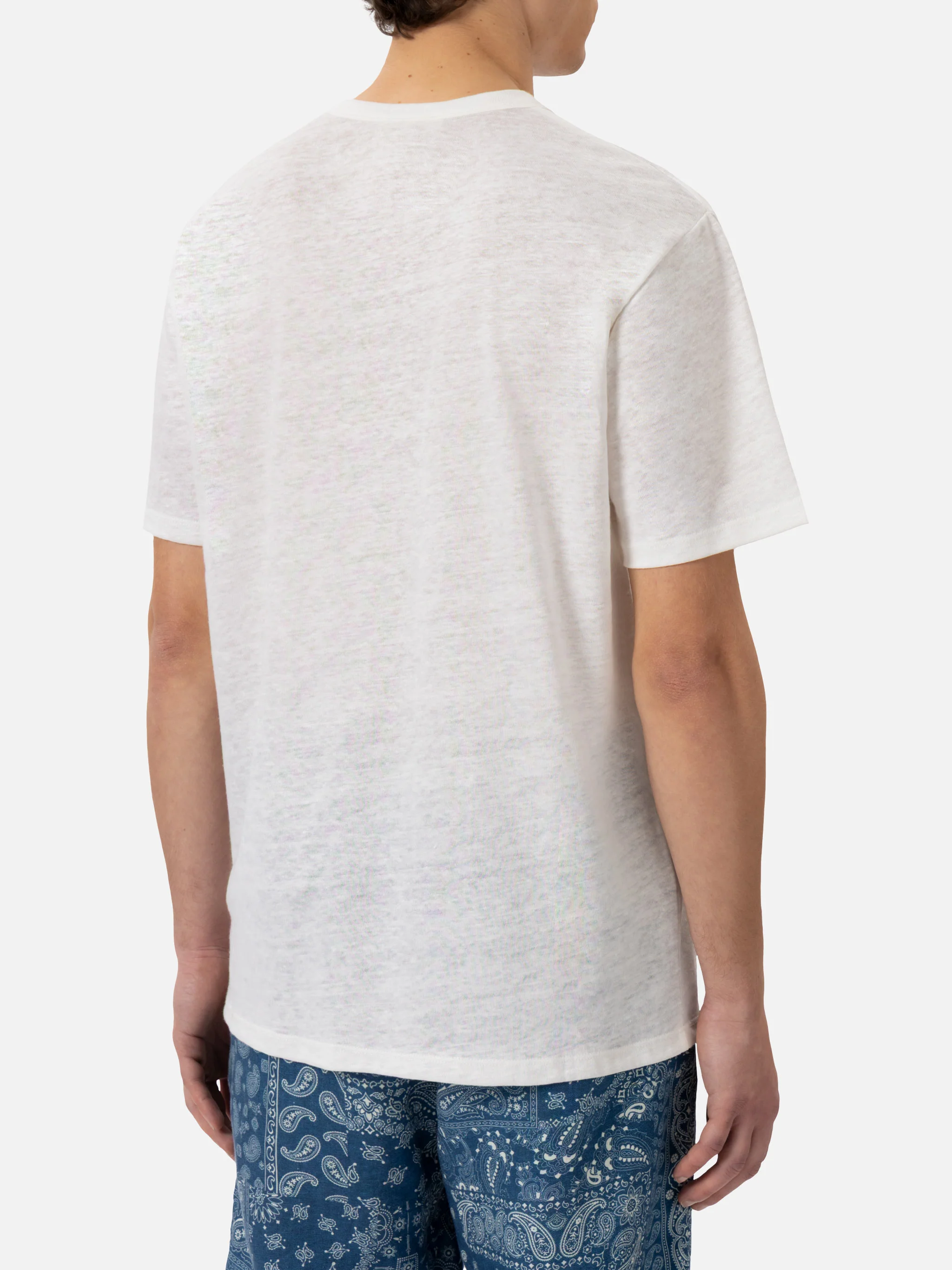 Ecstasea T-shirt van witte linnenjersey