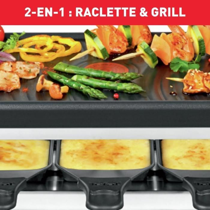 Tefal Raclette 10 Gourmet roestvrijstalen en designbekers RE458812
