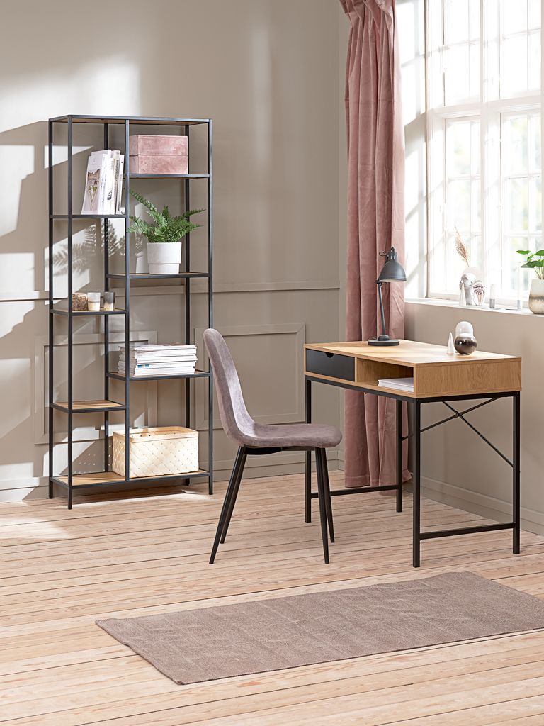 TRAPPEDAL radni stol 48x95 1 ladica hrast/crna