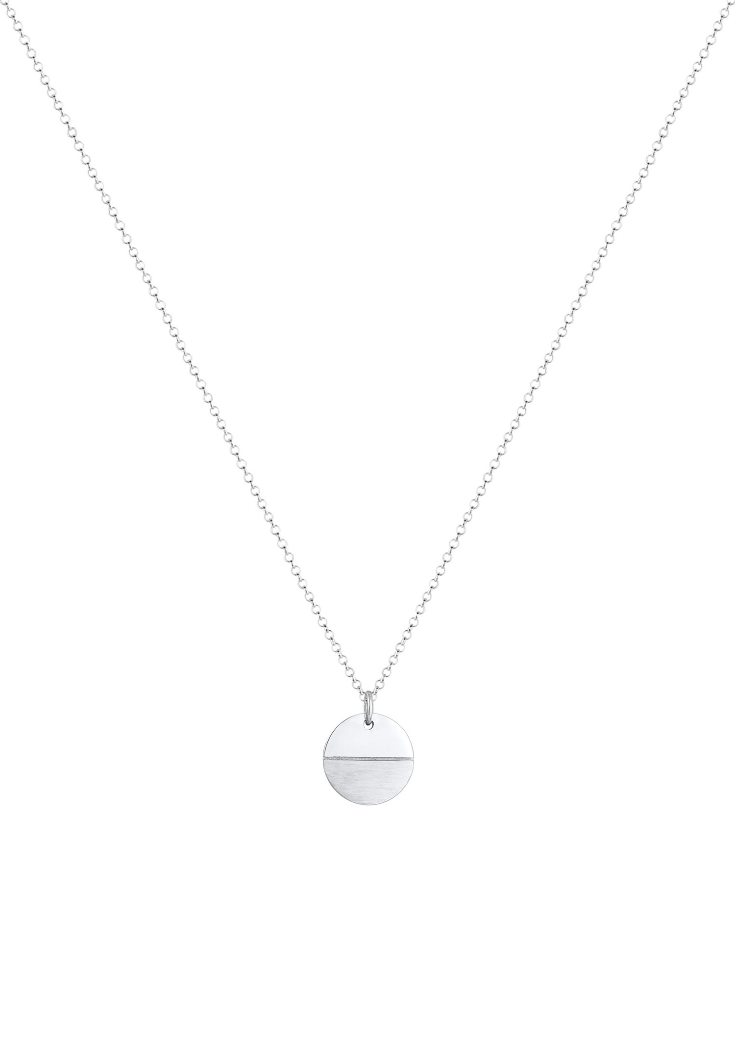 Elli Pendentif plaquette pour dames Look Geo Matte en 925/1000 argent massif