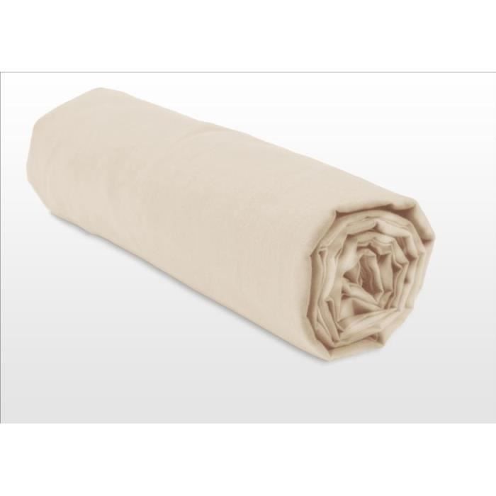 Lenzuolo con angoli elasticizzati - HOME LINGE PASSION - HP72114 - microfibra 82 g - 160 x 200 cm - tasca profonda 30 cm - beige avorio
