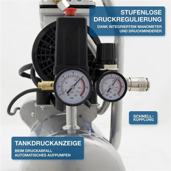 Silent Kompressor SAC55751, 8 bar / 6 l