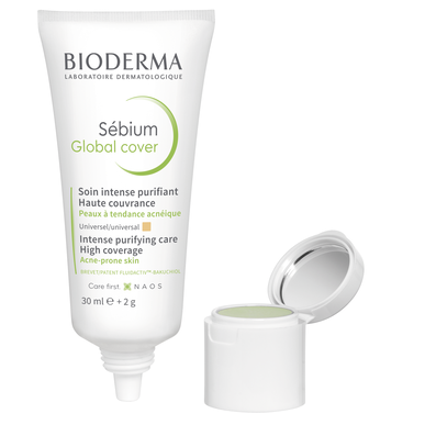 Bioderma Sébium Global Cover intensyvaus valymo veido kremas riebiai odai 30 ml 2 g 30 ml 2 g