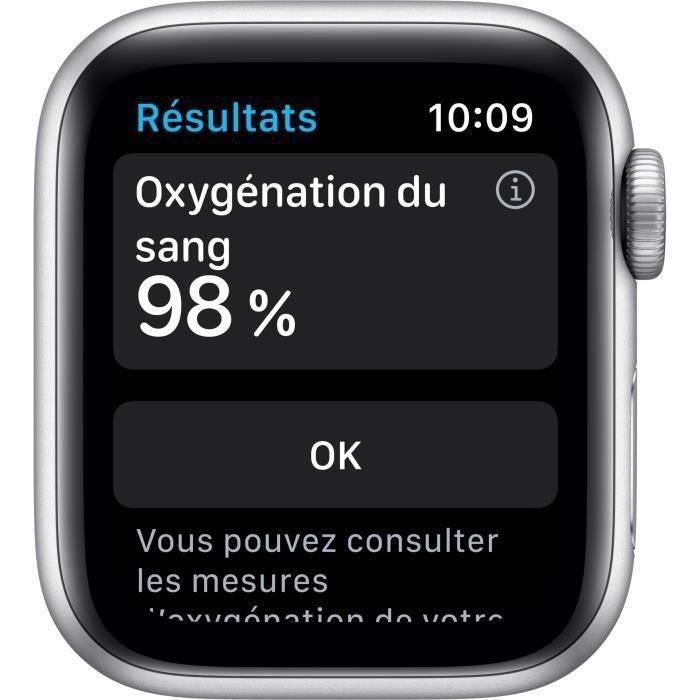 Apple Watch Series 6 GPS - 40mm Boîtier aluminium Argent - Bracelet Blanc (2020) - Reconditionné - Excellent état