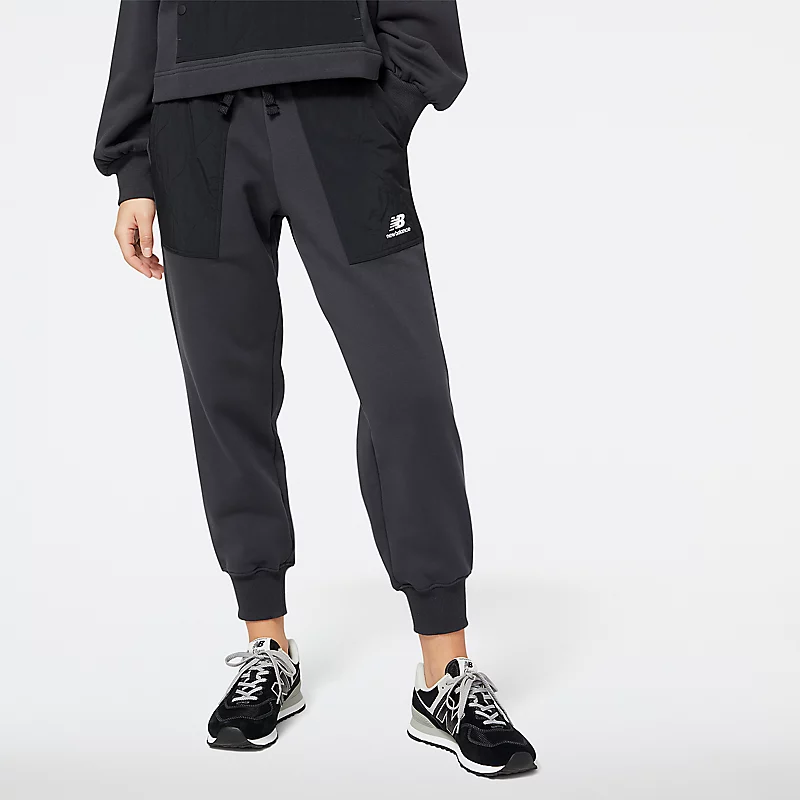 Calça esportiva feminina NB em fleece tecido Phantom