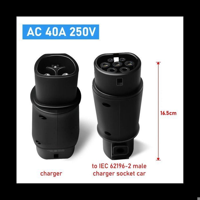 Adaptador EV de 32 A a adaptador EVSE tipo 2 para coches eléctricos, cargador de vehículos de 250 V, conector de carga monofásico