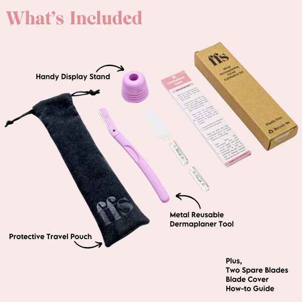 FFS Beauty Dermaplaning Gesichtspflege-Set + Ständer (Flamingo Pink)