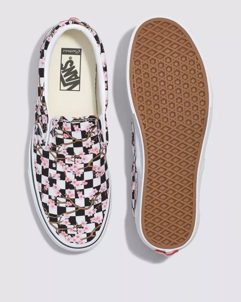 Customs Cherry Blossom Checkerboard Slip-On