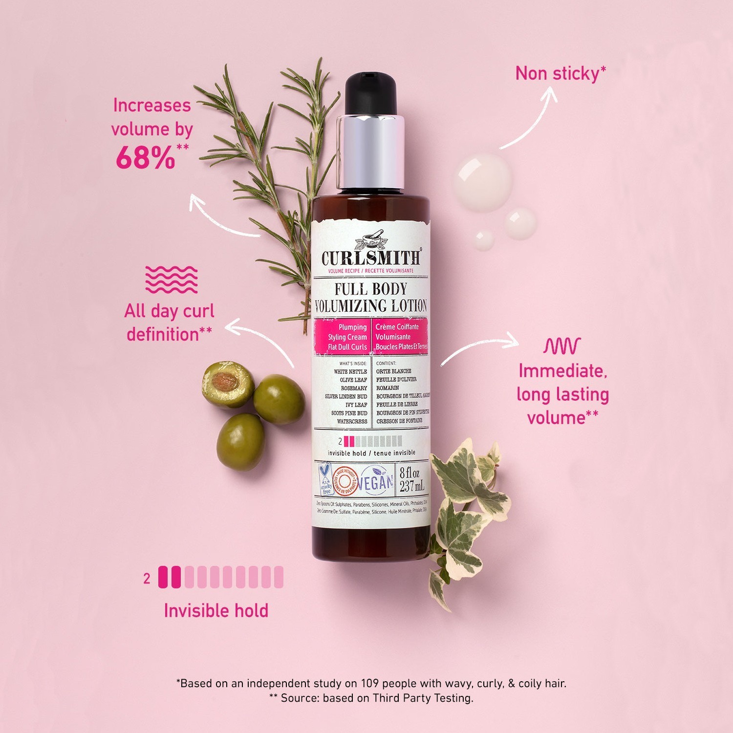Curlsmith vlasový stylingový objemový krém na celé telo - 237 ml