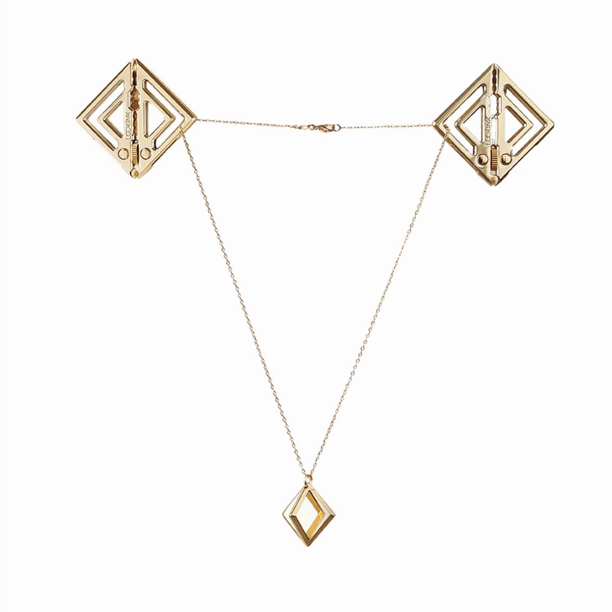 Lockink Adjustable Nipple Clamps with Light Pendant Gold