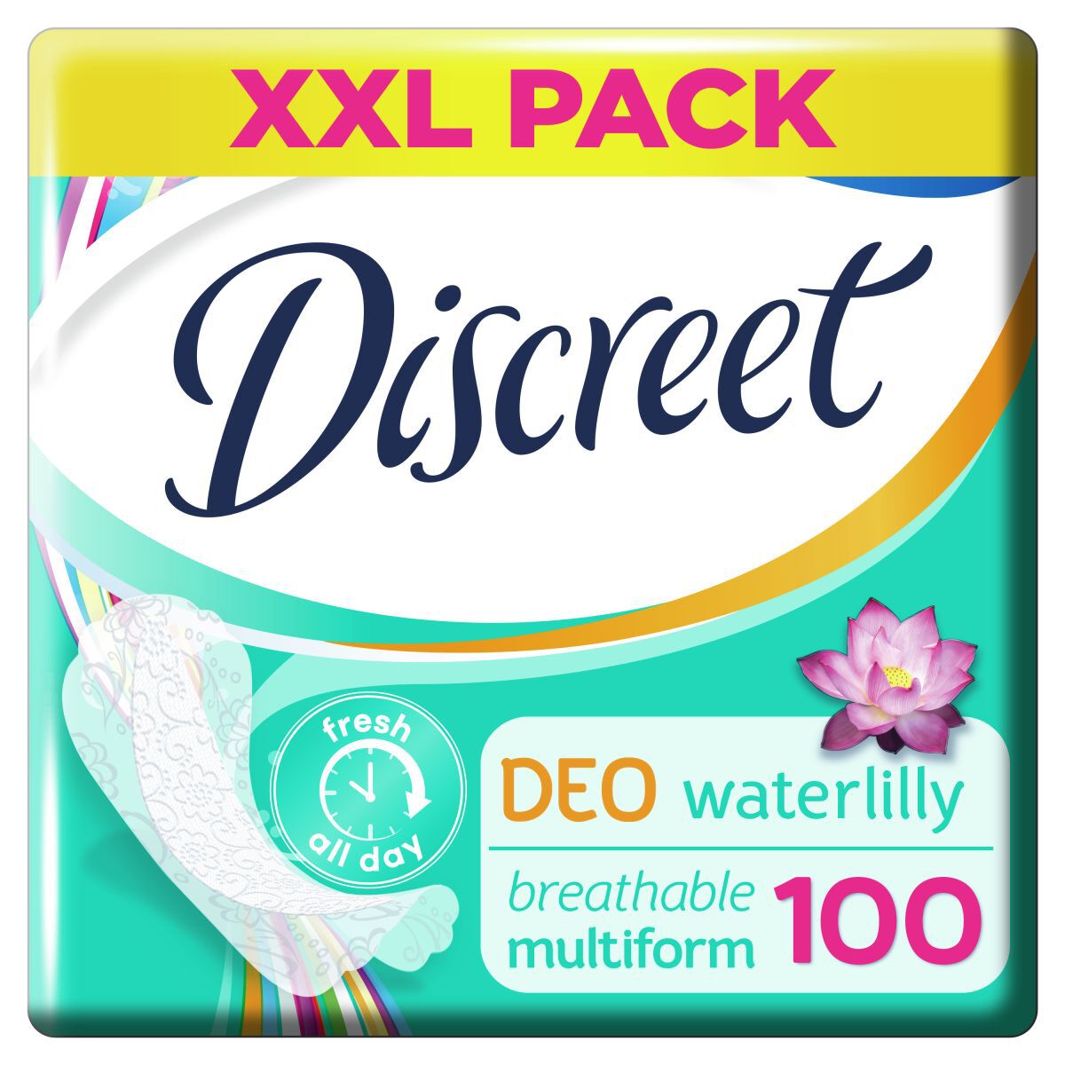 Diskretūs įklotai su dezodorantu „Waterlily“ 100 vnt.