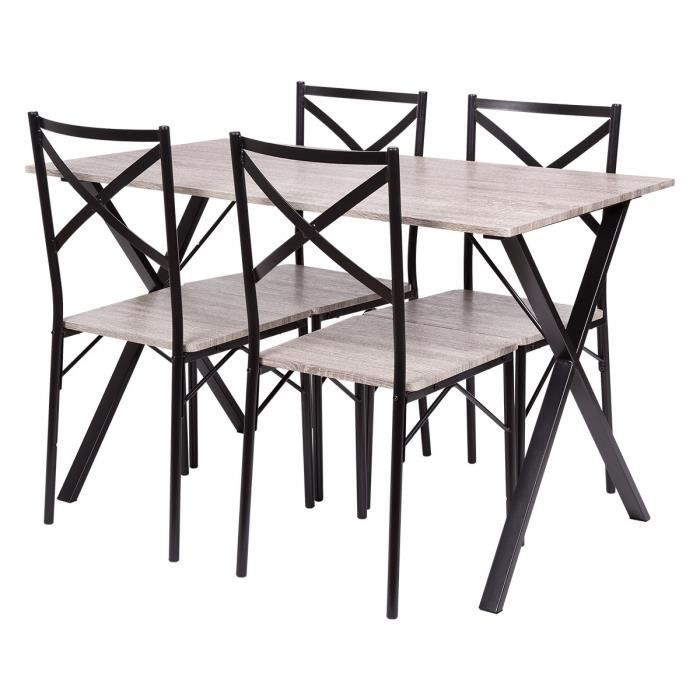Conjunto de 1 mesa con 4 sillas - MDF y metal - COUNTRY