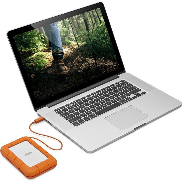 Disque dur externe - LACIE - Rugged USB-C STFR5000800 - 5 To -  3.2 Gen 1 - Gris / Jaune