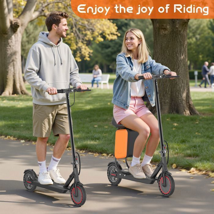 Patinete elétrico LP60 com assento e bolsa de armazenamento de 11 litros, motor de 350 W, autonomia de 25 km, velocidade máxima de 30 km/h, rodas de 8,5