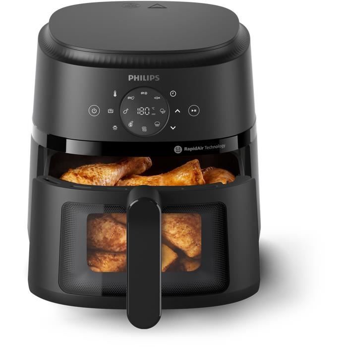 Philips NA220/00 Heißluftfritteuse – Serie 2000 – 4,2 l – 13 Garprogramme – Sichtfenster – 1500 W – Schwarz
