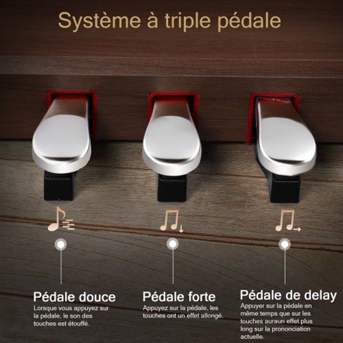 ALIGHTUP - Tastiera elettrica a 88 tasti con meccanica a martello standard, colore noce nero