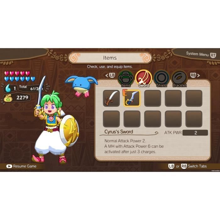 Wonderboy Asha in Monster World Switch Game