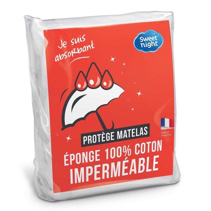 Sweetnight - Protège matelas 140x200 cm | Bouclette en Coton | Alèse Imperméable et Absorbante | Respirant et Silencieux