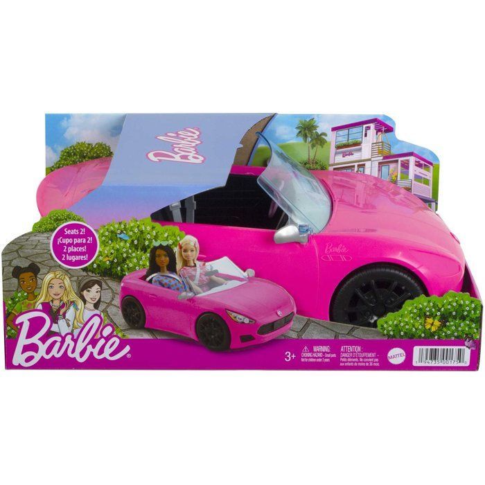 Barbie - Voiture Cabriolet de Barbie - Véhicule poupée mannequin - Dès 3 ans HBT92