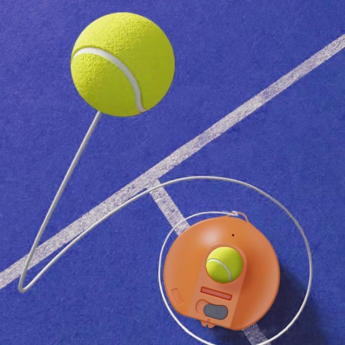 Cuerda de entrenamiento de tenis portátil individual, equipo individual para principiantes para la práctica individual. Etiqueta