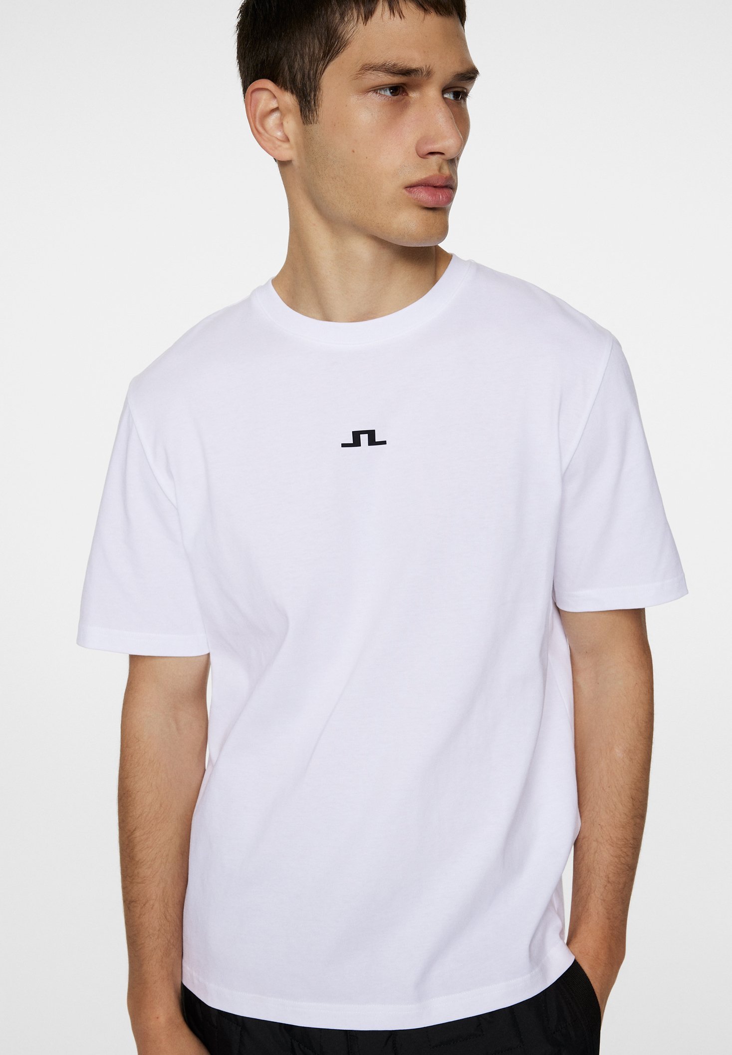 T-shirt con logo J.LINDEBERG PARCIE - stampa bianca