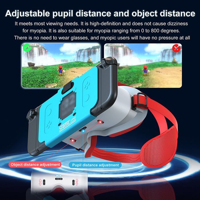 Óculos de Realidade Virtual para Nintendo Switch 2 - Imersão 3D HD - Ajustáveis para Distância Interpupilar e Miopia (0-800°) - Presente de Natal Ideal