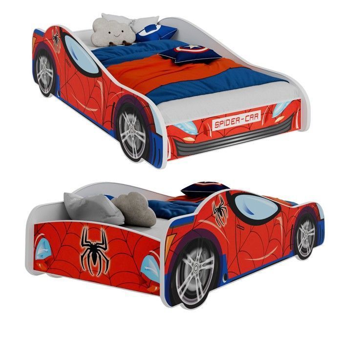 Cama infantil con forma de coche para niño, estilo 