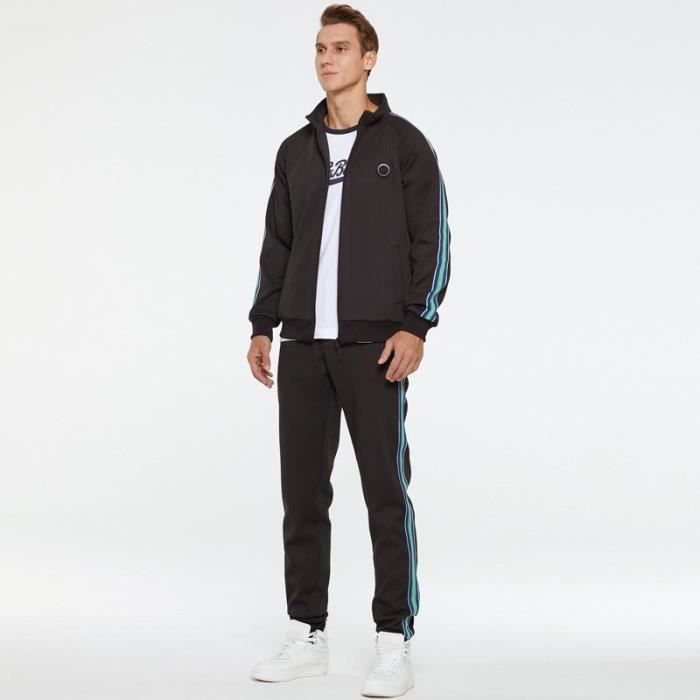 Herren-Trainingsanzug – Fitness – Schwarz – Langarm – Laufen