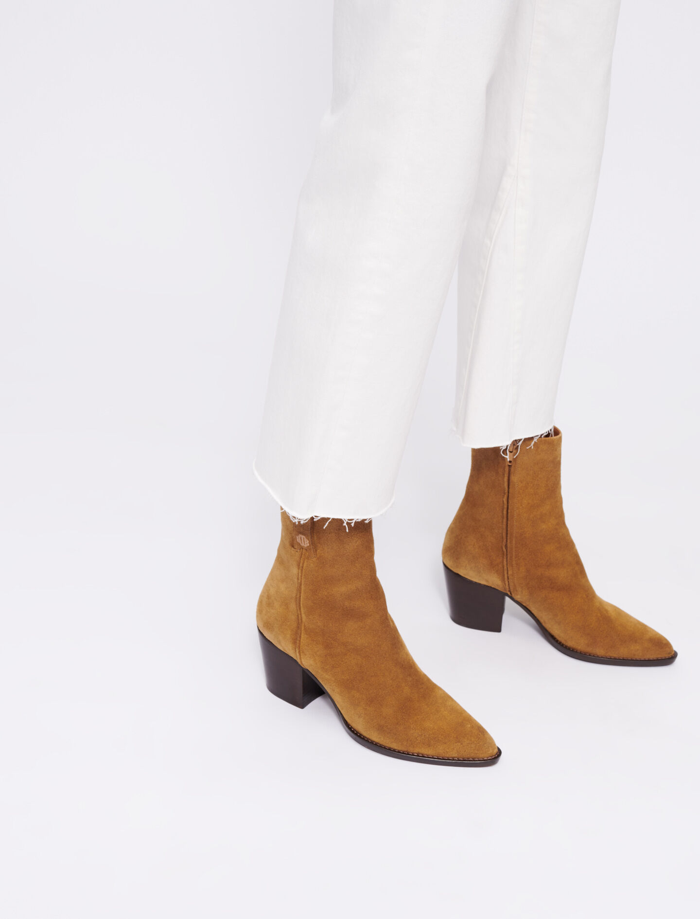 Ghete din piele întoarsă camel-camel