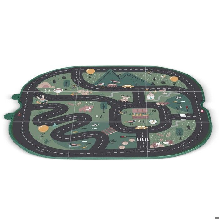 Coffre à jouets et tapis 2 en 1 - JANSHOP - Vert - 33x39x32 cm - 103,5x97,5 cm ouvert - Organisateur - Tissu non tissé
