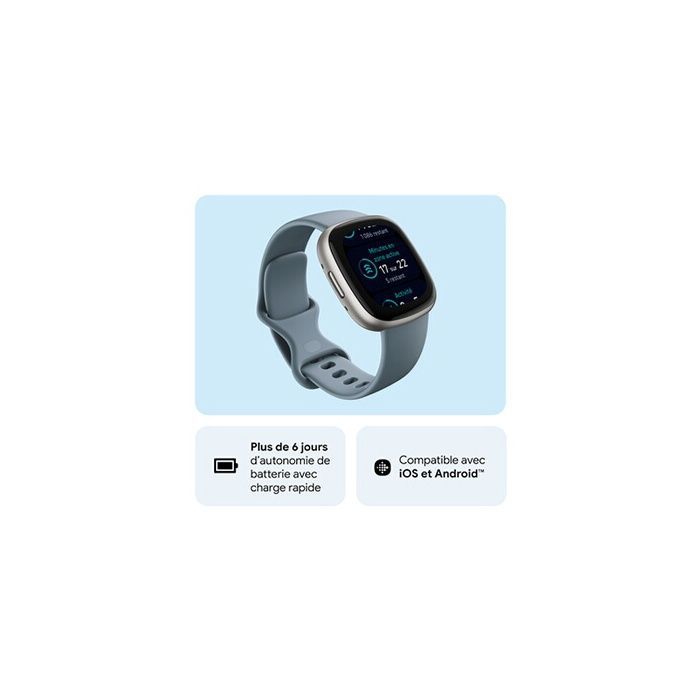 Smartwatch - FITBIT - Versa 4 - White - GPS - Call/SMS Notifications