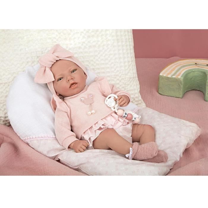 Arias Reborn-dukke 40 cm Alba Rose med pute - DEVESSPORT - For barn - Leveres med pute