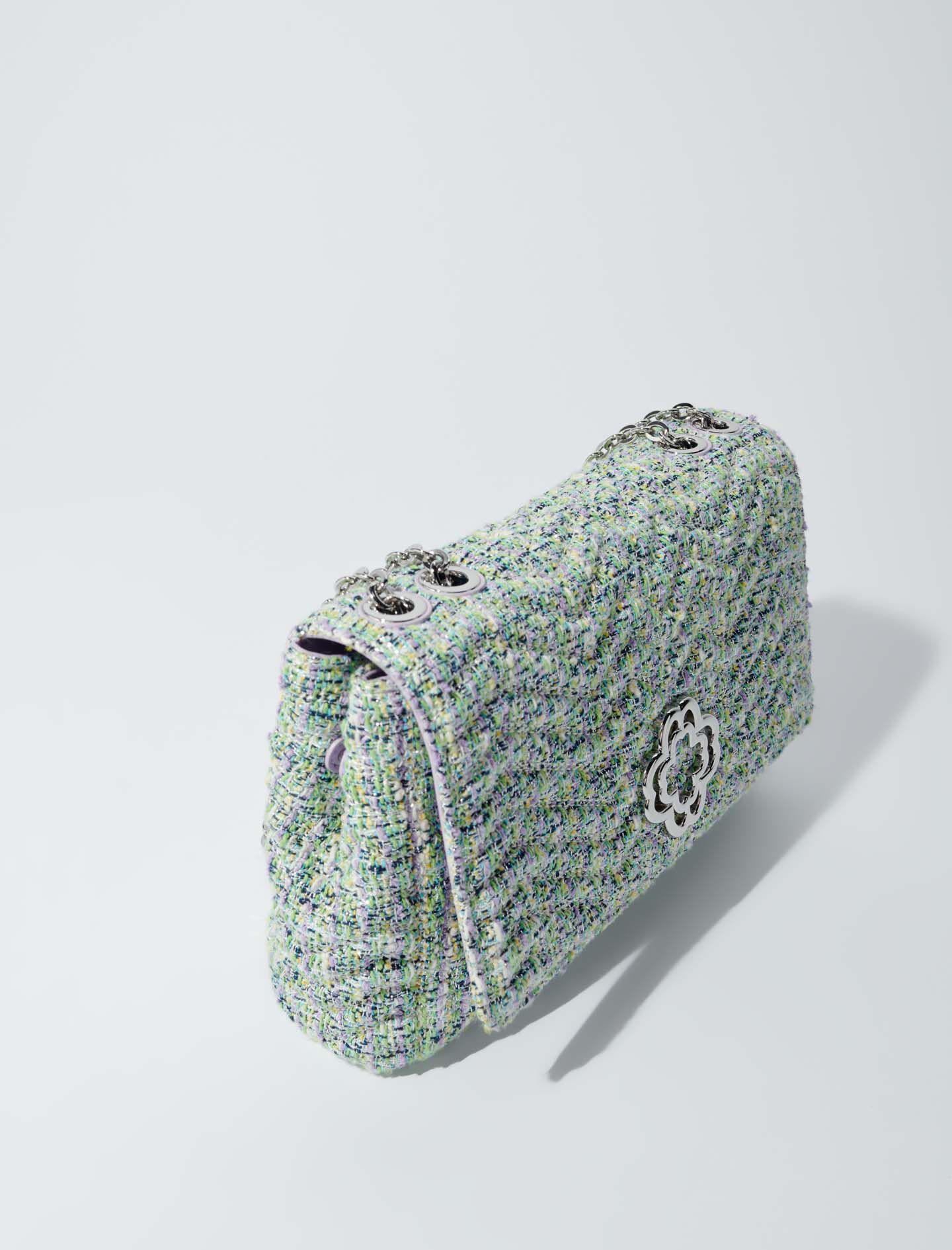 Geantă Clover Tweed cu lanț - Multicoloră
