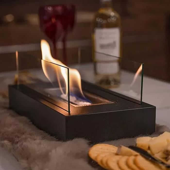 Bioethanol Fireplace - Portable - 35cm x 18cm x 14.5cm - Indoor/Outdoor - Easy to Use - Non-toxic