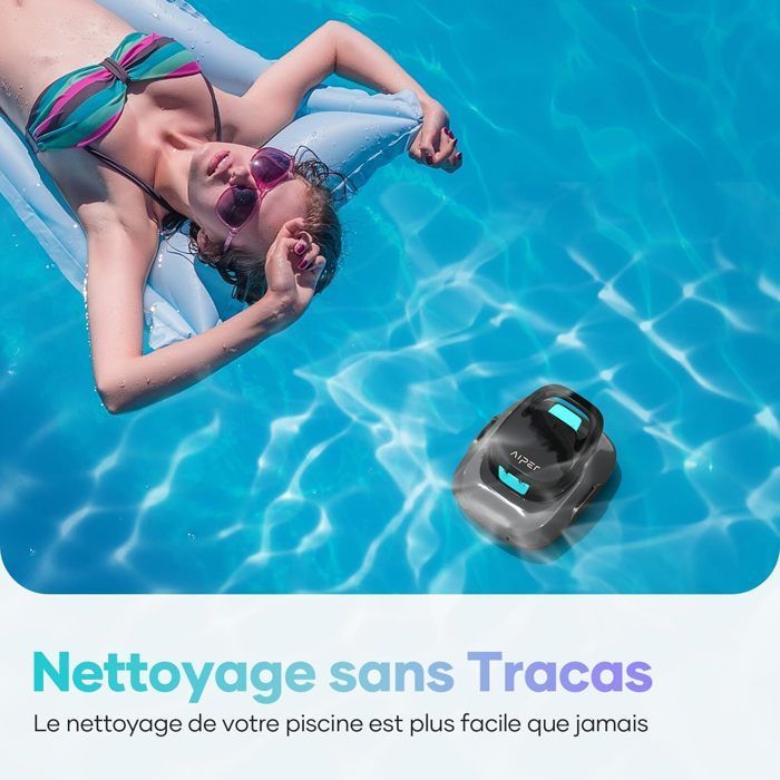 Limpiador robótico de piscinas AIPER Scuba SE - 90 minutos de autonomía - Inalámbrico - Drenaje rápido