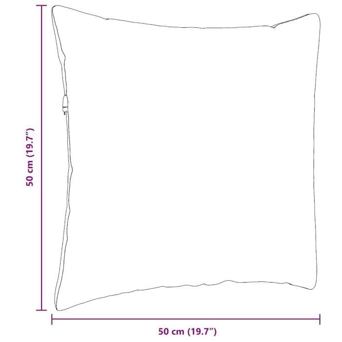 Fabric sofa cushions - vidaXL - Taupe - 50x50x20 cm - Removable covers - Polyester filling - Set of 2