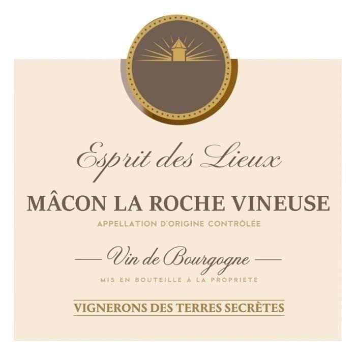 Esprit des Lieux Vignerons des Terres Secrètes 2022 Mâcon La Roche Vineuse - Vino Blanco de Borgoña 2023