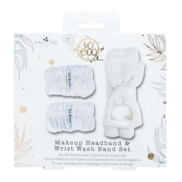 Set composto da fascia per capelli e braccialetto lavamani So Eco per il trucco.