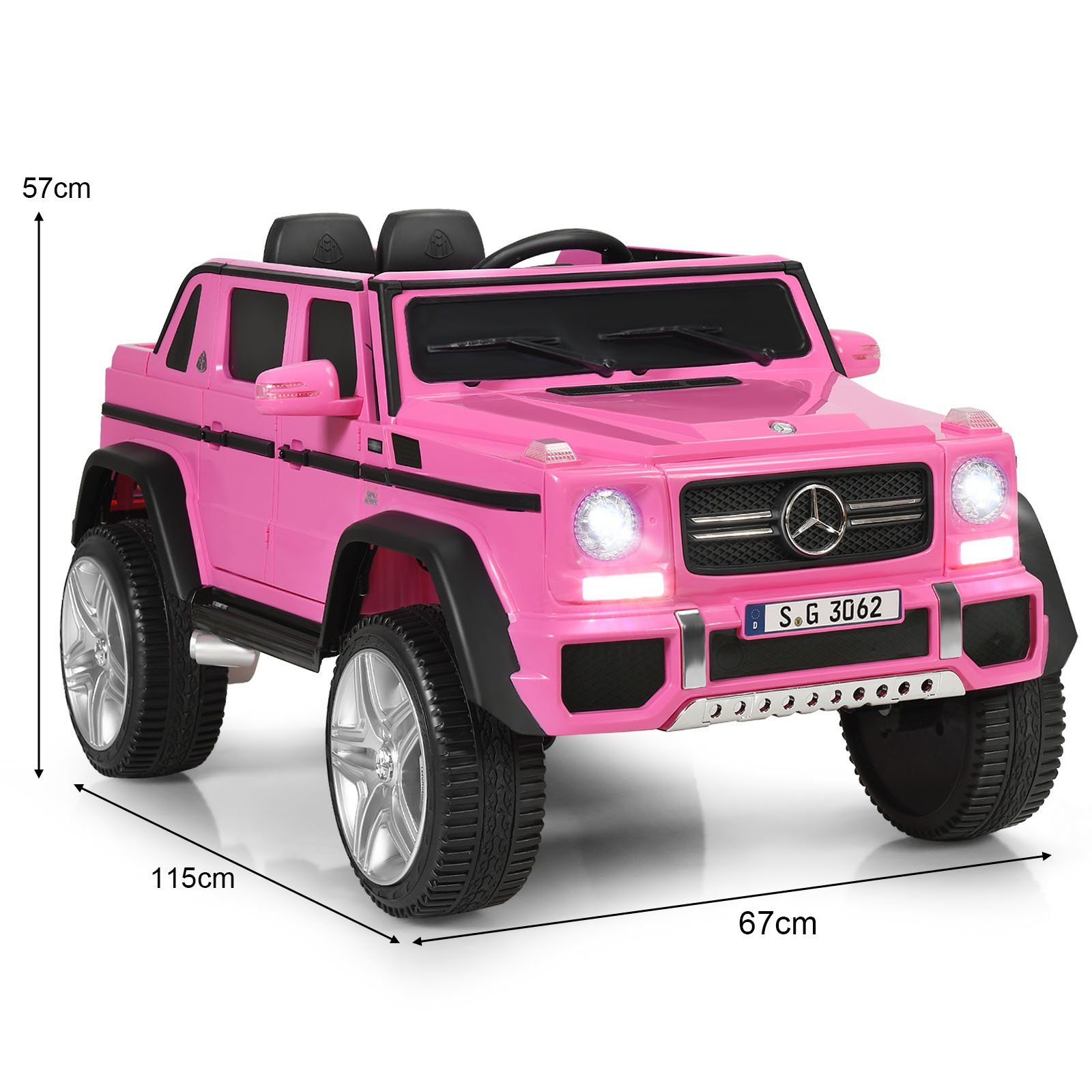 COSTWAY Elektro-Kinderauto Mercedes Benz, mit Musik & LED, 2,5-5,5km/h