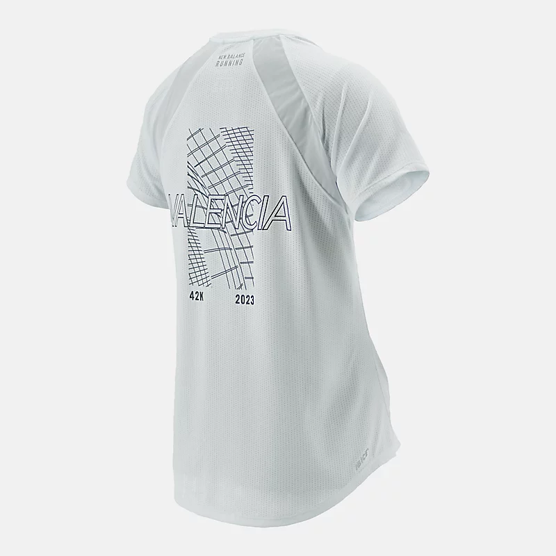 Valencia Marathon Impact Run hardloopshirt met korte mouwen voor dames - ICE BLUE HEATHER