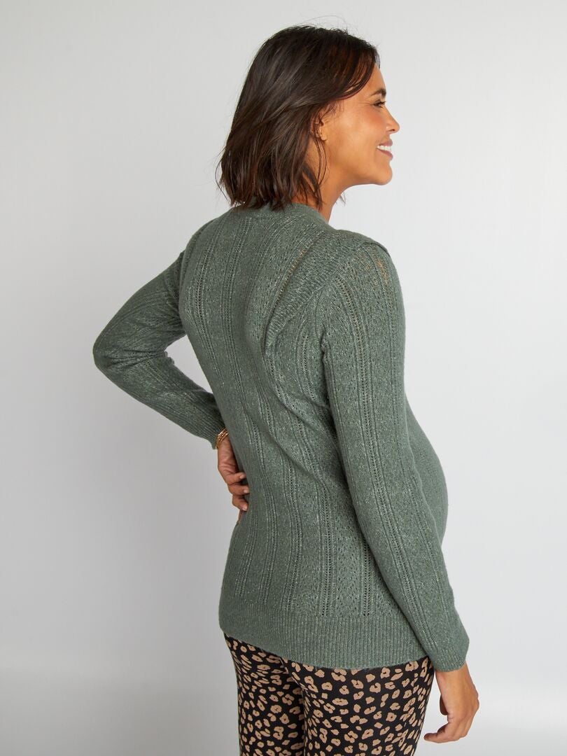 Jersey premamá perforado - verde grisáceo