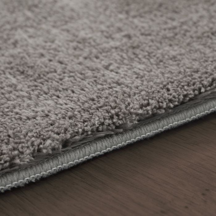 Paco Home Tapis De Salon Poils Ras Lavable Monochrome Style Moderne Gris Gris 120x170 cm