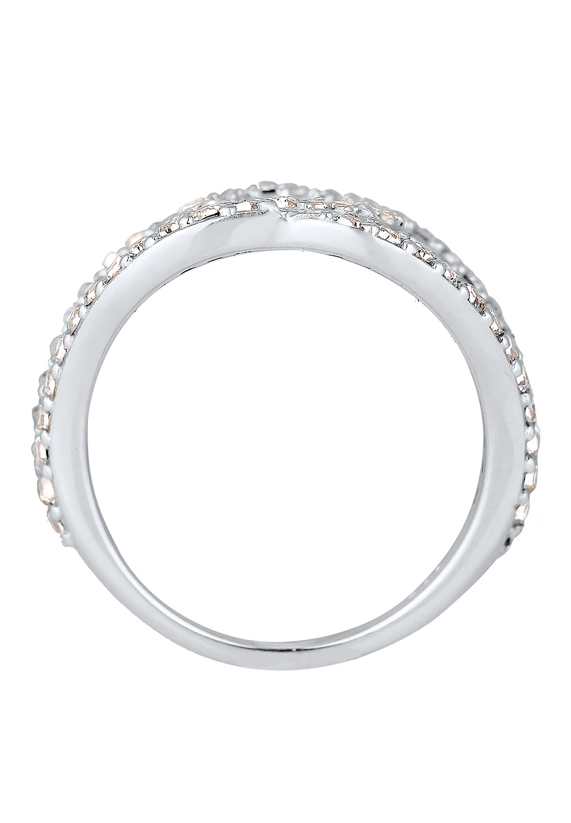 Elli Femmes Amour Nœud avec cristaux en argent sterling 925
