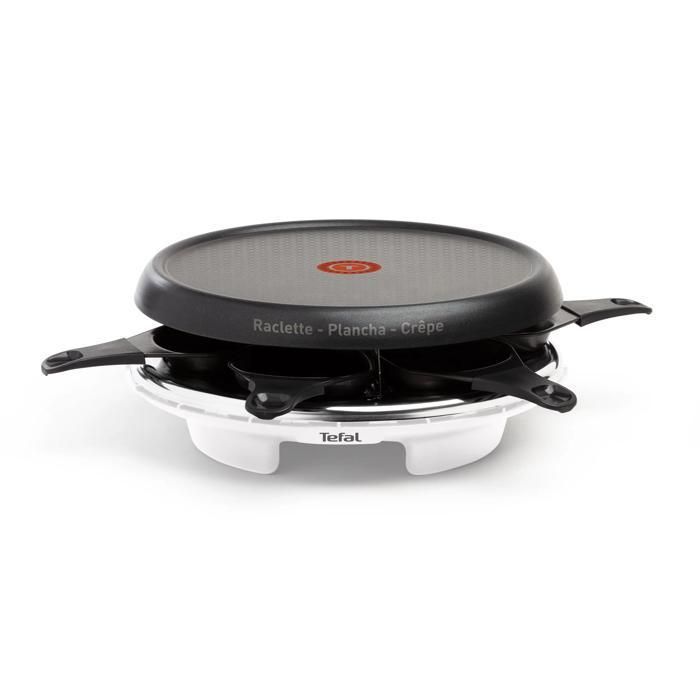 Tefal Raclette Colormania, 6 sartenes, 3 en 1, raclette, plancha, crepera, RE151110
