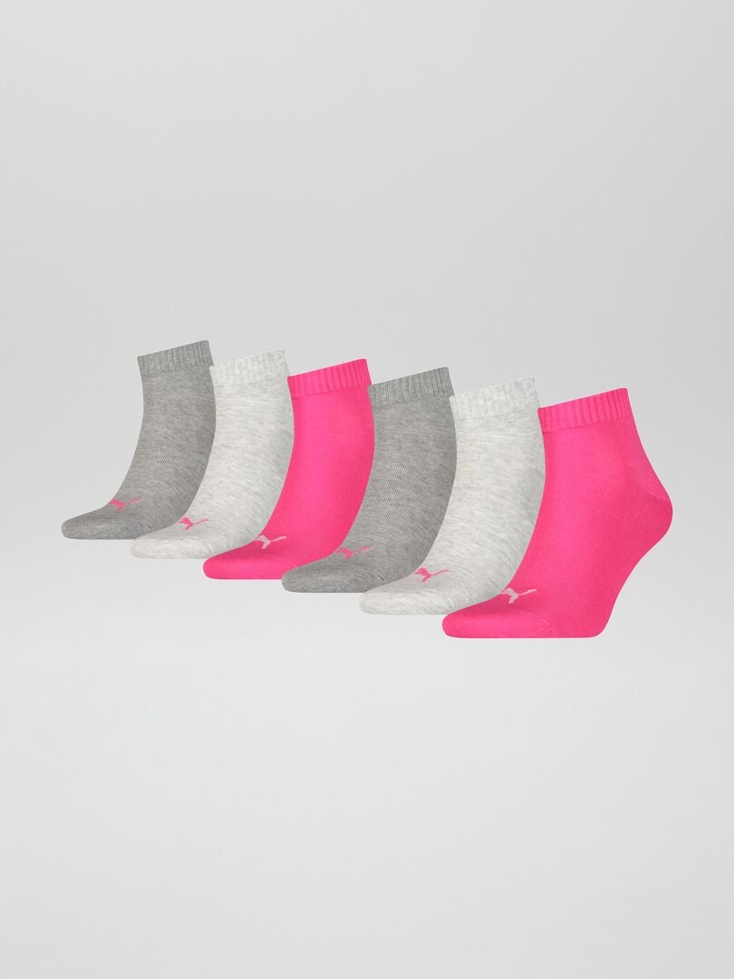 Conjunto de 6 pares de meias unissex 'Puma' - CINZA