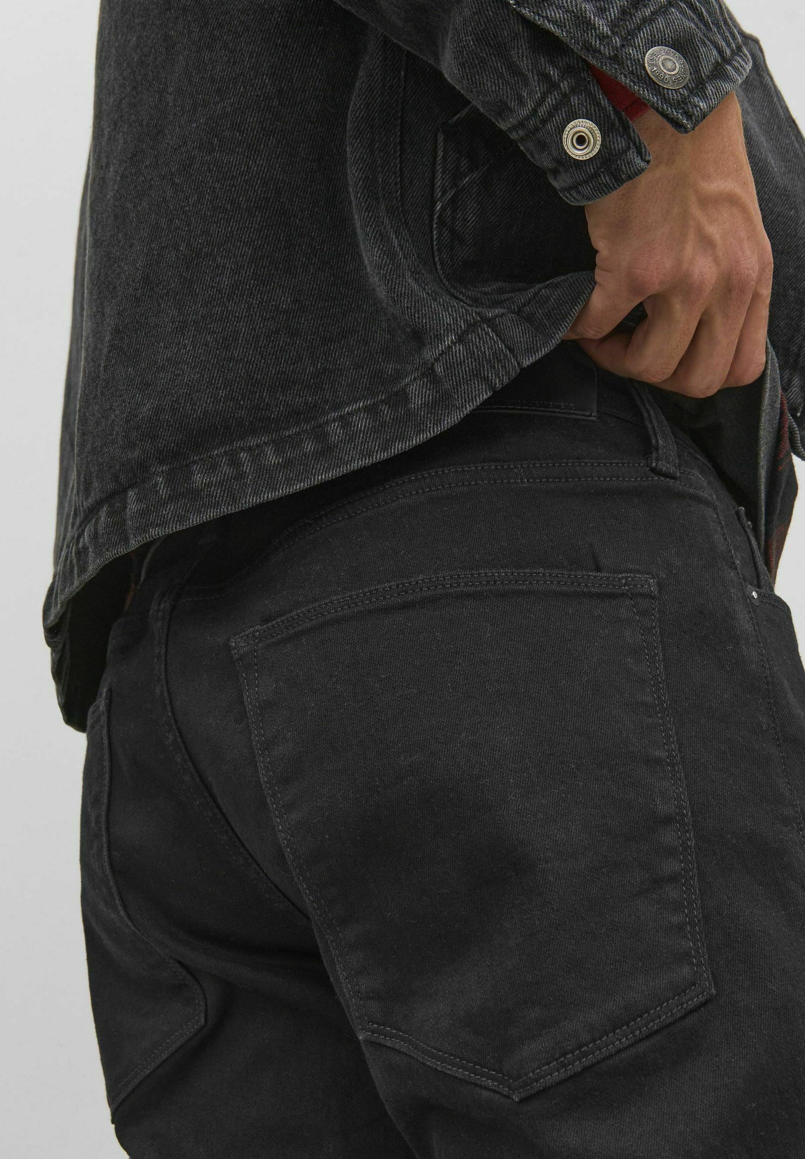 Jack & Jones Clark - Rechte jeans - zwarte denim