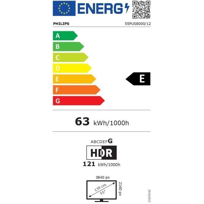 Philips 55PUS8000 Ambilight - TV LED 55